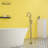 3 Handle Floor Freestanding Tub Filler with Diverter-60863055