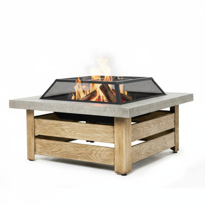 34-inch Iron Fire Pit Table Wood-burning stove