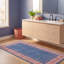 Tapis Whitfield moderne minimaliste à bordure géométrique turquoise, rose et crème, lavable à la machine, antidérapant, à poils courts, pour intérieur et extérieur, adapté aux animaux domestiques, idéal pour le salon, la chambre, la salle à manger, l'entrée, le corridor ou le bureau.-436885864