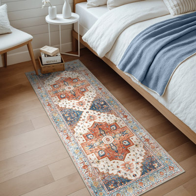 Oriental and Vintage Look Washable Area Rug