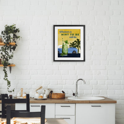 Mint To Be Cocktail Framed Print Under Glass, design by Brett Blumenthal