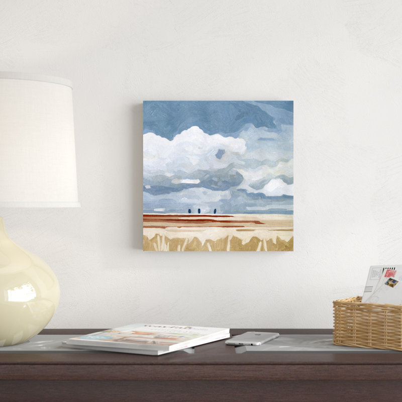 Paysage de prairie I, H 12 po x l 12 po
