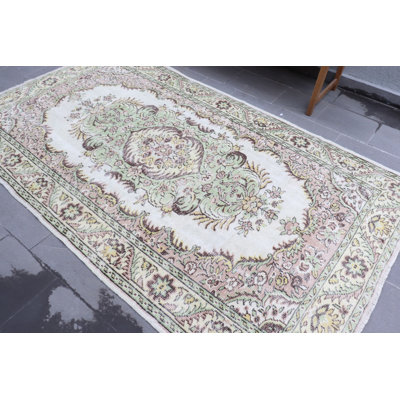 Grand tapis vert antique turc rétro: parfait tapis surdimensionné biologique pour le bureau ou le salon
