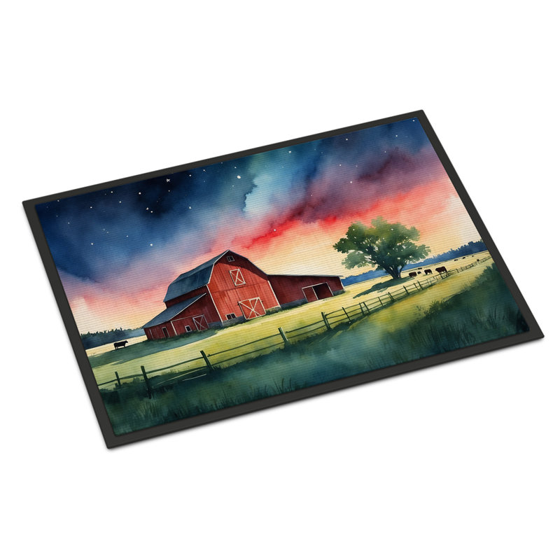 Barn at Twilight Doormat, 18" W x 27" L