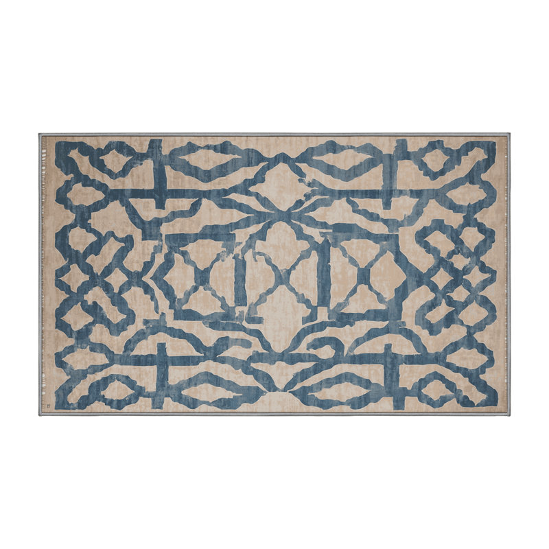 Machine Washable Gray Area Rug, Rectangle 5' x  7'