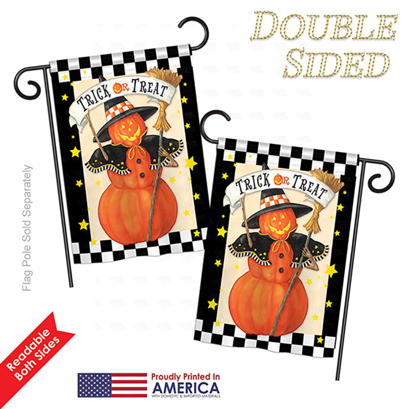 Drapeau de jardin Goriun Jack-O-Lantern Witch Fall