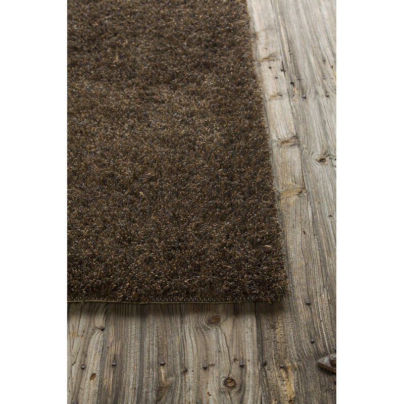 Barun Hand Loomed Modern Area Rug in Dark Brown, Rectangle 5' x 7'6"