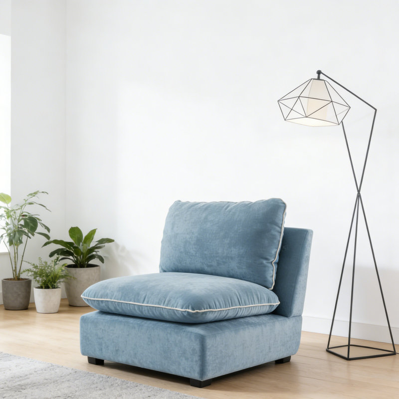 Sofa Componet_1476_Single Chair, Blue