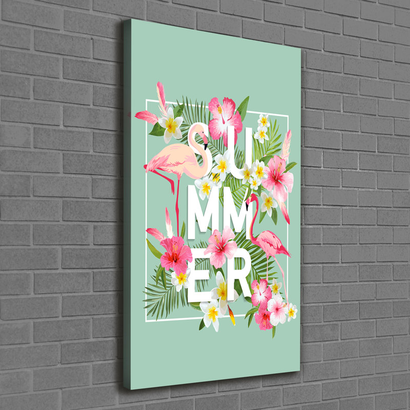 Holidays And Flamingos - Wrapped Canvas Print