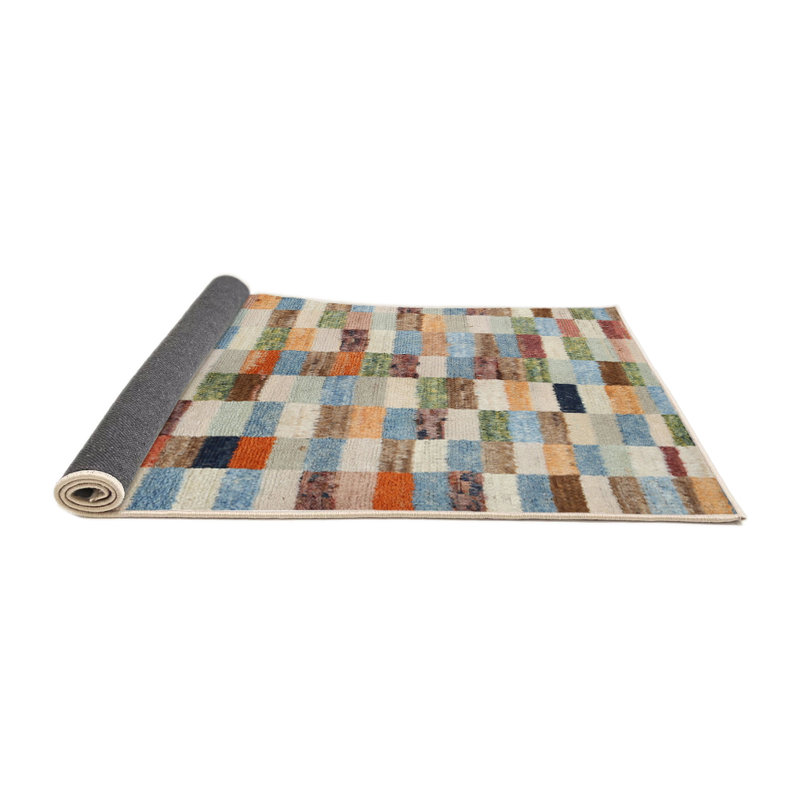 Tapis contemporain vert / bleu, Rond 6 pi