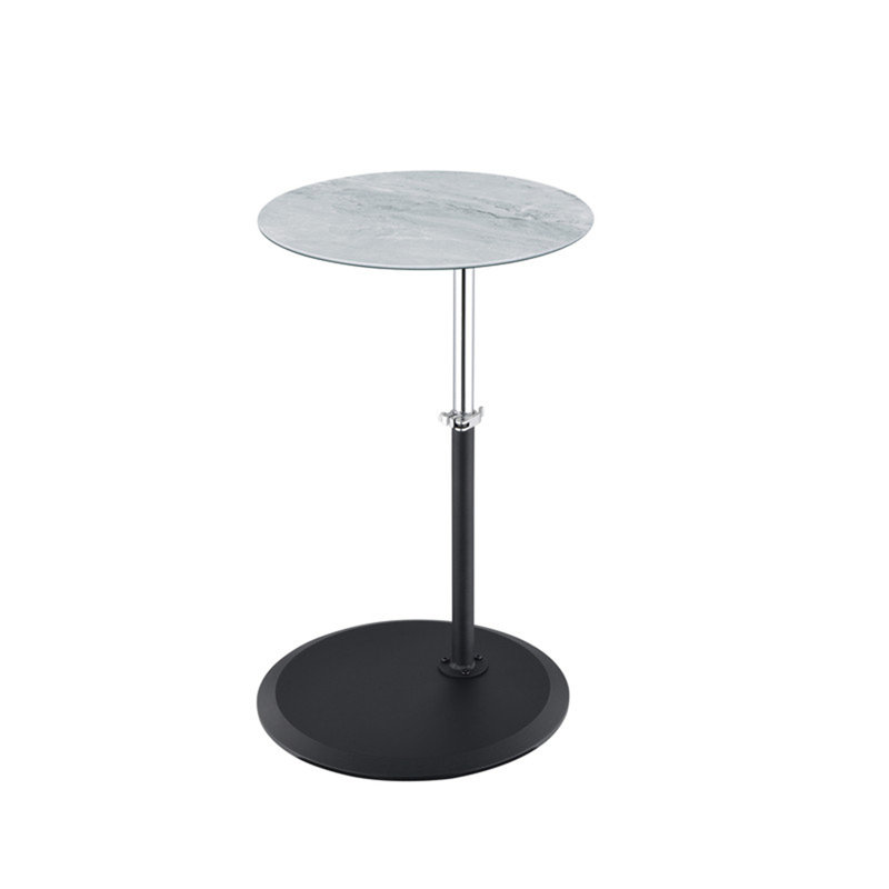 Table de bout de 15,5 po avec plateau en marbre texturé à hauteur réglable, Gris