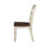 Chaise d'appoint en noyer / blanc Naresh, dossier ovale (2 pièces)