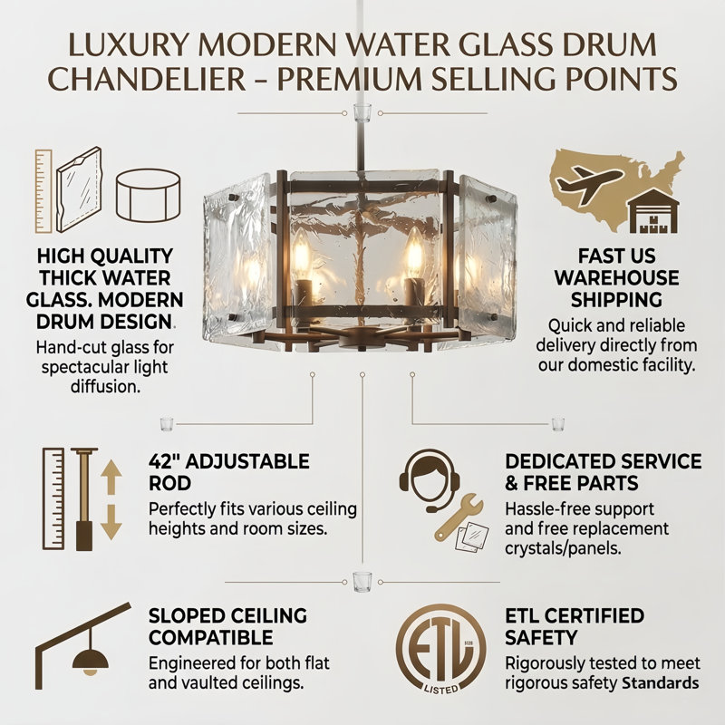 Kanode Leyla 19.7" W 6-Light Dimmable Drum Chandelier , Dark Bronze