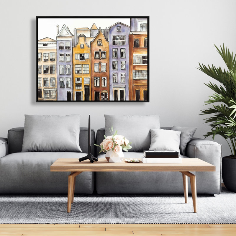 Amsterdam Houses Hotel Print On Canvas