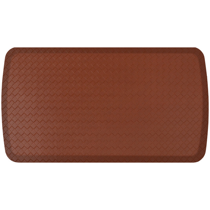 Solid Color Anti-Fatigue Non-Skid Kitchen Mat, 1'8" x 3', Chestnut