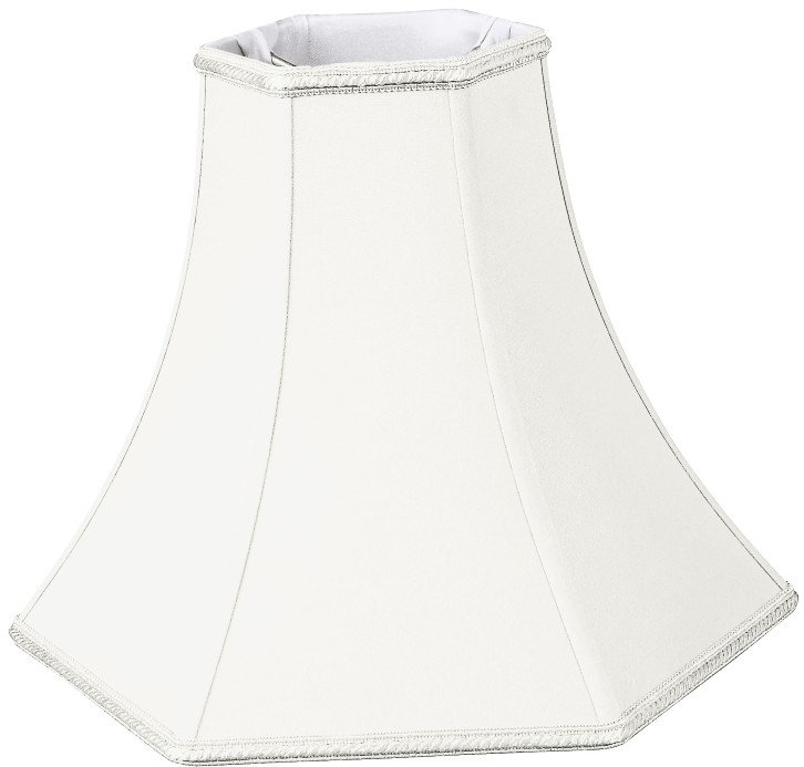 Abat-jour cloche en soie / shantung (araignée), Blanc, H 9,5 po x l 12 po x P 12 po