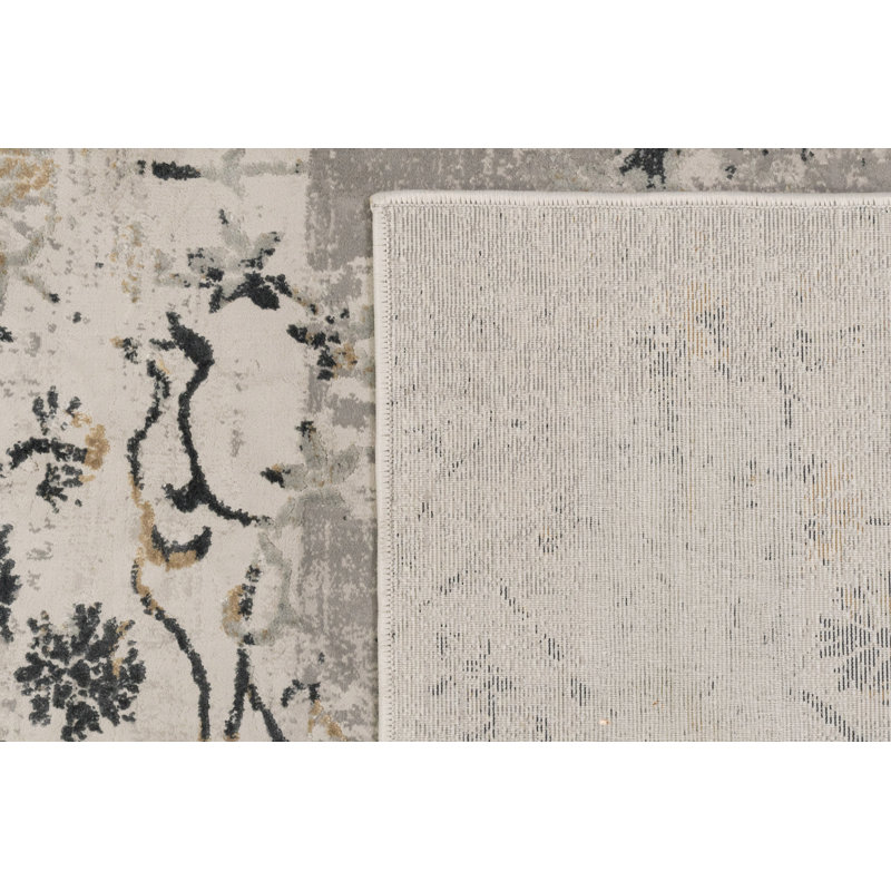 Tapis gris noué à la machine Grisby, Rectangle 2 pi x 3 pi 11 po