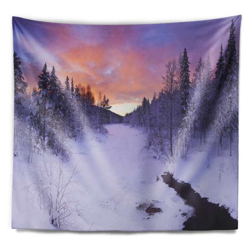 Paysage de rivière d'hiver en Laponie finlandaise, H 32 po x l 39 po