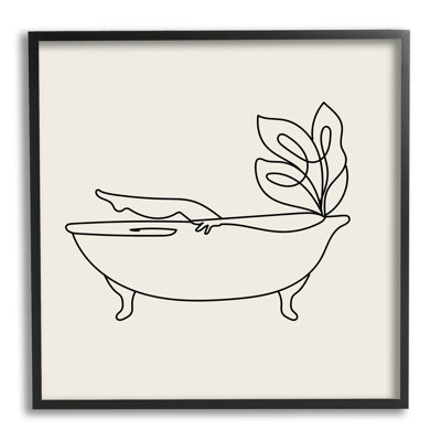 Line Doodle Bath, art giclée encadrée par Lil 'Rue