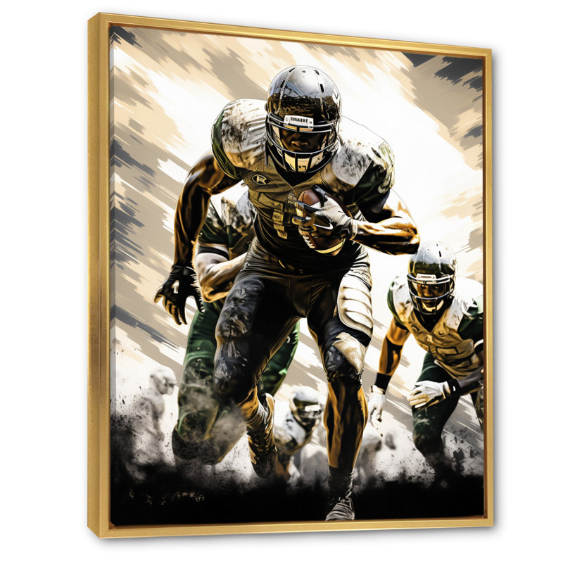 Football Gridiron Glory - Football, impressions encadrées, Cadre flottant doré, H 44 po x l 34 po x P 1,5 po
