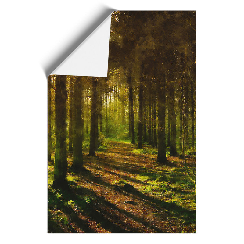 Sunlight Forest Painting - Frameless Print, 30cm H x 21cm W x 0.1cm D