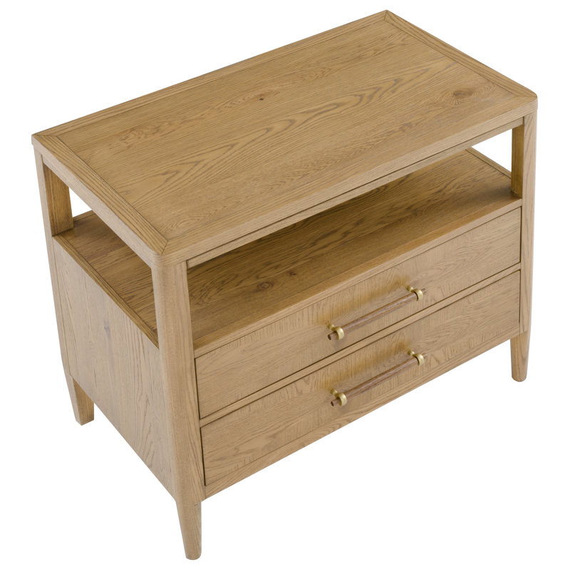 Maxwell 36'' W Solid Wood Nightstand, Sunlit Oak