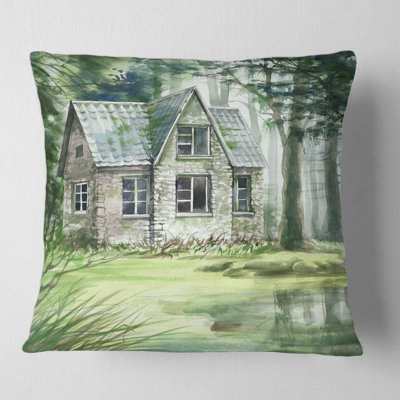 Housse et housse de coussin Haunted House in the Pine Forest