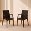 Fauteuil de patio empilable sans assemblage Mace - Chaise de salle à manger moderne en tissu toutes saisons imperméable et robuste-124128377-30181370