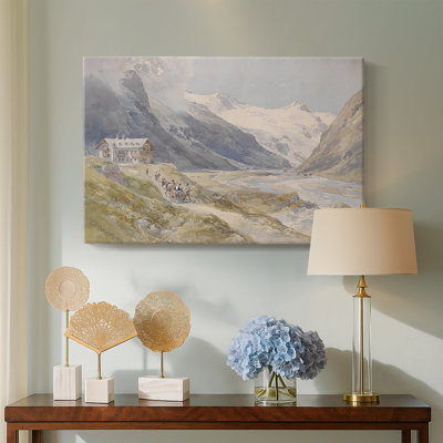 Alpine Valley with Hotel-Edward Theodore Compton-Gallery Wrapped Canvas-c. late 19th / early 20th Century