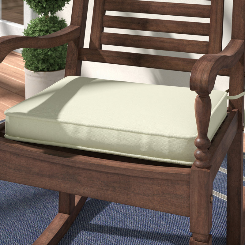 Outdoor Dining Chair Cushion, Antique Beige Sunbrella® Canvas, 3.5" H x 20" W x 18" D