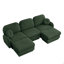 Canapé surdimensionné en U de 105 po en chenille, canapé à assise profonde avec repose-pieds mobile, coussins ronds exquis et coussins de dossier matelassés, pieds à structure encastrée, assemblage facile, convient au salon, vert-78170583