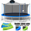 Trampoline avec panier de basketball, échelle et filet de sécurité