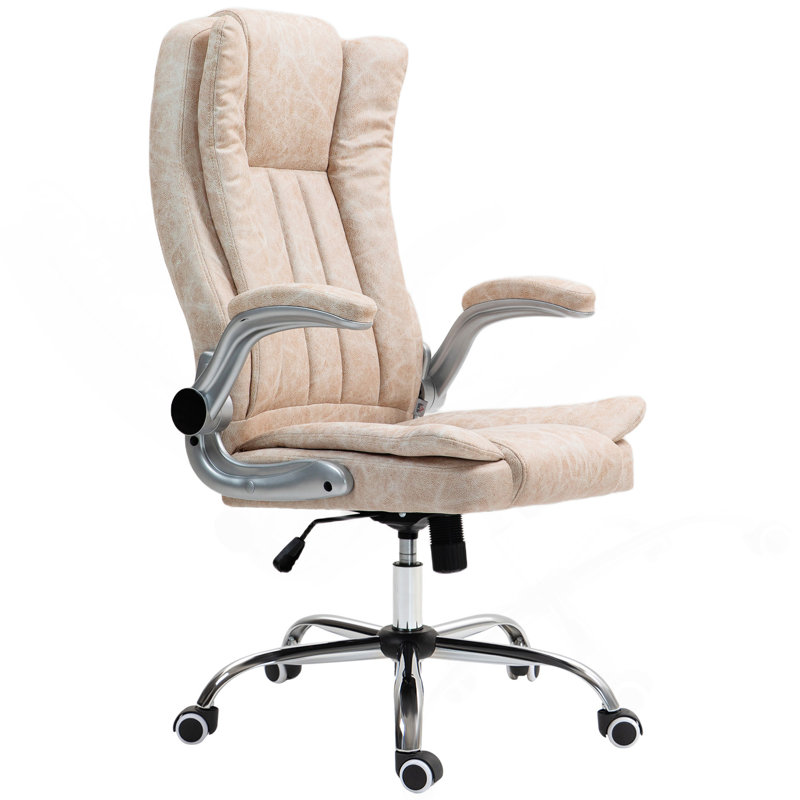 Fauteuil de direction HOMcom, Blanc, crème
