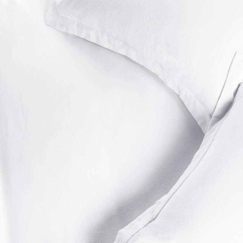 Ensemble de housse de couette en flanelle de coton 3 pièces Gizem, Blanc, Housse de couette très grand et 2 très grandes t