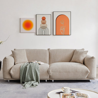 Camel 3 places, pieds en métal, structure en bois massif, 2 coussins, pour salon et appartement