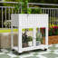 Wood Mini Cold Frame Greenhouse with Raised Bed, Polycarbonate Doors and Removable Wheels-113957837