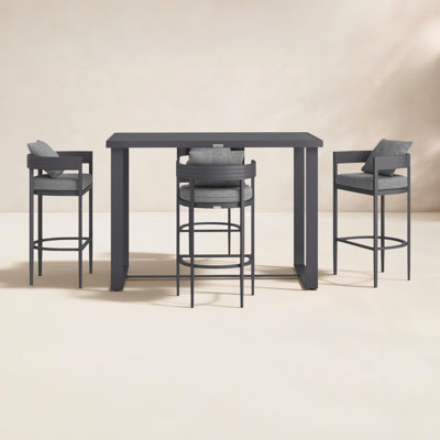 Elza 59'' Rectangular 4 - Person Outdoor Dining Set with Cushions