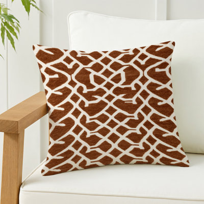Coussin décoratif intérieur et extérieur beige Trellis