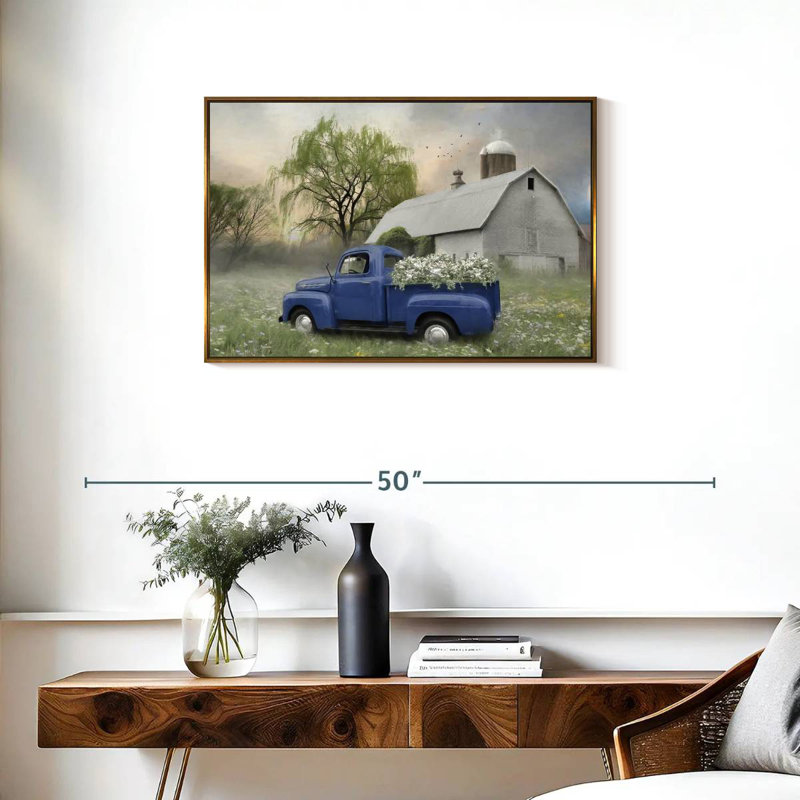 Printemps à l'ancienne, Cadre flottant doré, 31 po x 21 po