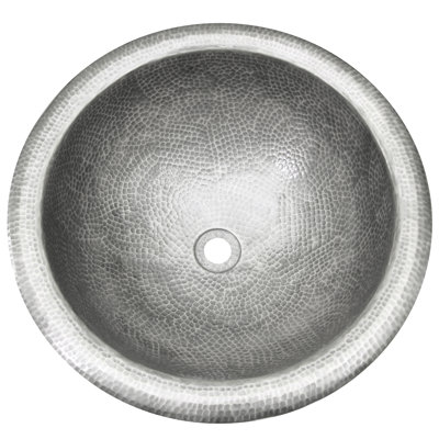 Lavabo de salle de bain circulaire encastré en métal avec trop-plein Aldo