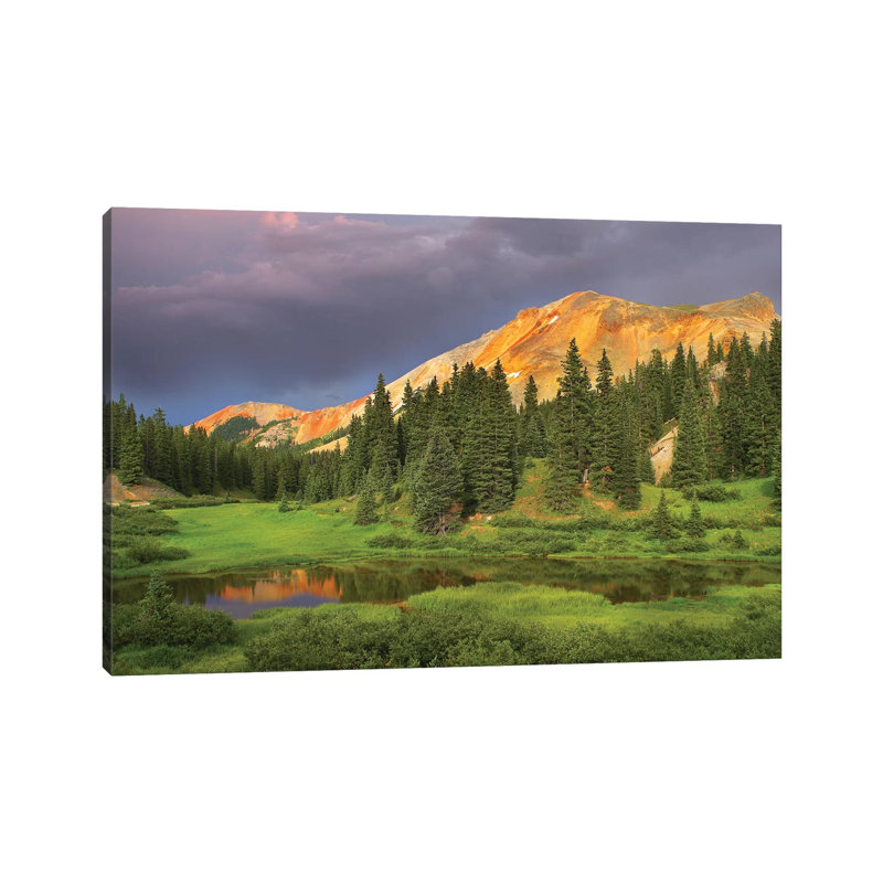 Red Mountain And Pond, Near Ouray, Colorado 1 Piece Wall Art on Canvas, 30.48cm H x 45.72cm W