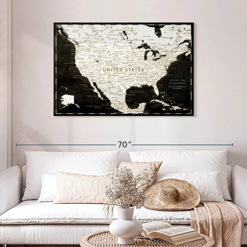 Épinglette personnalisée sur fond noir Ameere USA, H 30 po x l 45 po, Oui