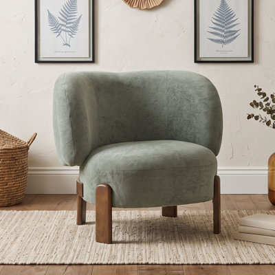 Fauteuil d'appoint sans accoudoirs à oreilles, avec rembourrage moelleux, soutien lombaire ergonomique et pieds en bois massif pour le salon