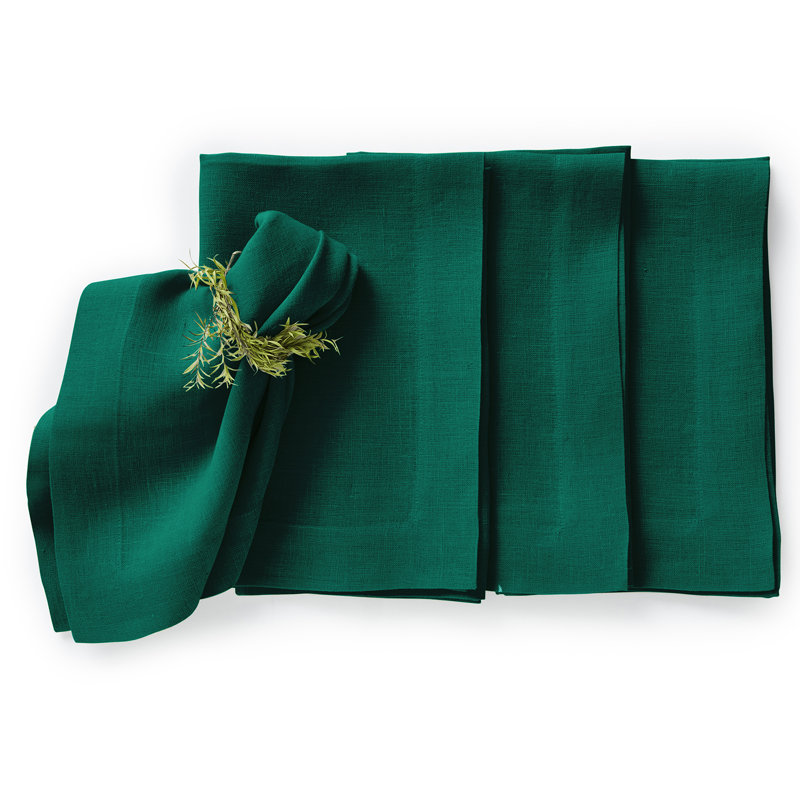 Sonoma - 100% Pure Linen Dinner Napkins (Prewashed), Green