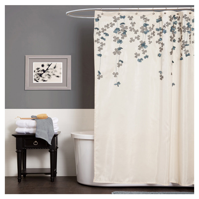 Tala floral simple + crochets, Blanc
