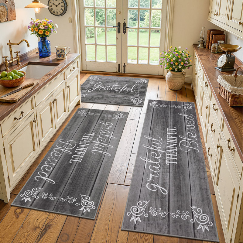 Lightweight Kitchen Mats(Set of 3), Gray