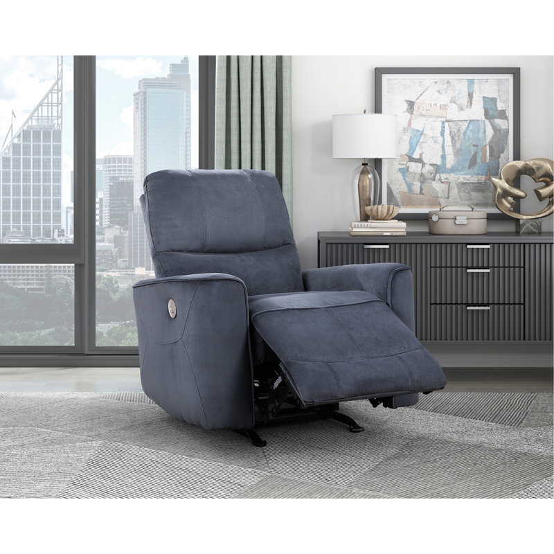 Fauteuil inclinable électrique berçant moderne en velours gris foncé, Gris foncé