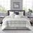 Crocus White/Gray Polyester 7 Piece Comforter Set-1988891252