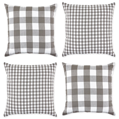 Gingham Check Kitchen Tabletop Bed Cotton Throw Pillow Cover Set