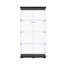 4-Tier Double Door Glass Display Cabinet,  Large Floor Standing Curio Cabinet with Toughened Glass, Optional LED Lighting, Black / White-1083023860-1083023859